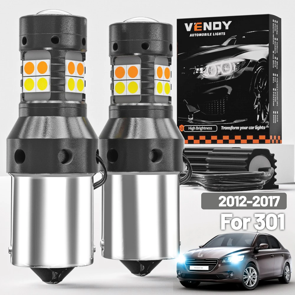 

2 шт. для Peugeot 301 2012-2017 двухрежимный светодиодный указатель поворота + дневные ходовые огни DRL 2013 2014 2015 2016 аксессуары Canbus
