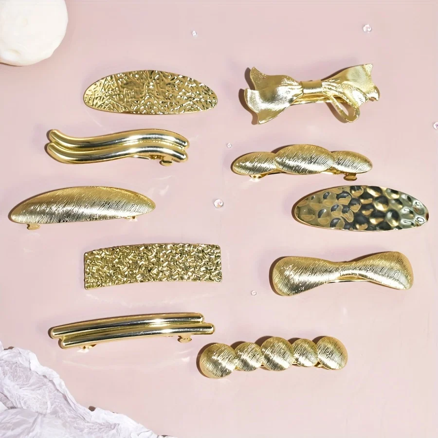 

2 шт./компл., женская весенняя заколка из сплава с геометрическим узором в стиле панк, шпилька для волос во французском стиле, тонкие волосы, половина волос с использованием женского подарка, повседневная вечеринка