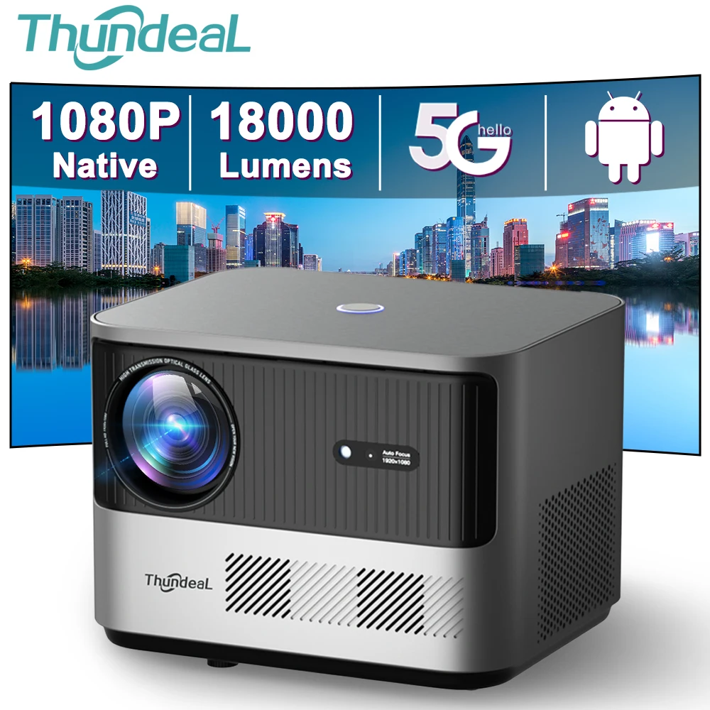 ThundeaL 풀 HD 1080P 프로젝터, 5G 와이파이, 안드로이드 4K 비디오, 홈 시어터 자동 초점 프로젝터, TDA6W 3D 휴대용 프로젝터, TDA6