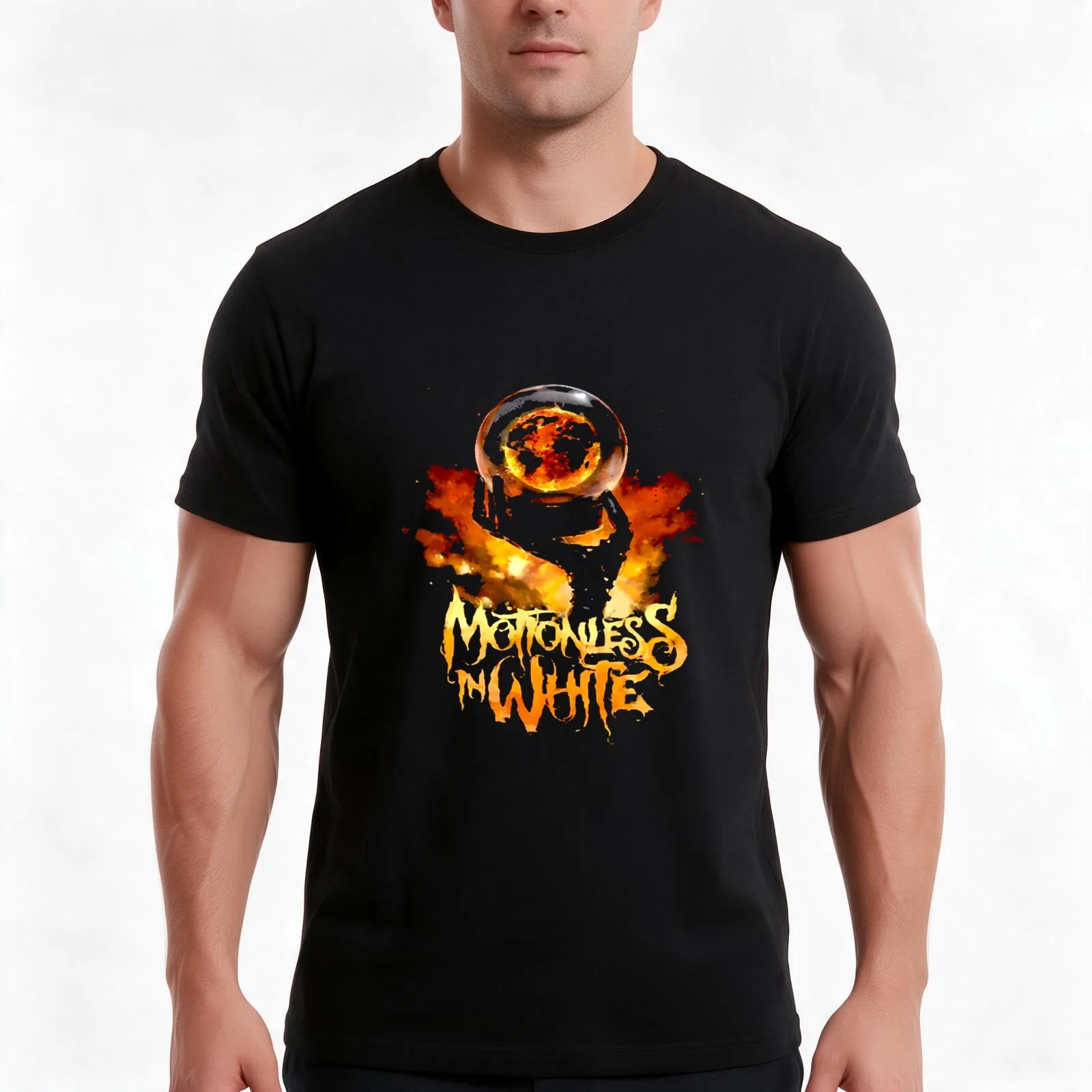 motionless in white T-Shirt, Classic Crew Neck Shirt, Breathable Cotton Everyday Tee