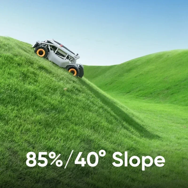 Cortador de grama com controle remoto 4WD 85% 40 ° Cortador de inclinação (edição de rodas largas) para cortador remoto inteligente de inclinação íngreme