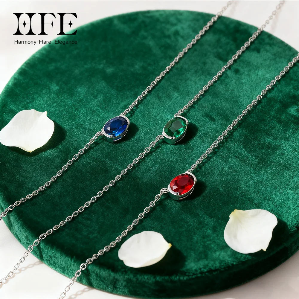 

Ожерелье с овальной подвеской HFE, изумрудный рубин, сапфир, муассанит, подходит для женщин, серебро 925, свадьба, рождественская вечеринка, высокие ювелирные изделия