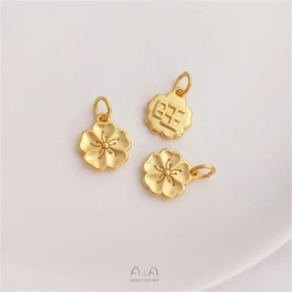 

Vietnam Sand Gold Lotus Lotus Bud Cherry Blossom Gourd Lucky Bag Flat Lock Pendant DIY Jewelry Charms Pendant