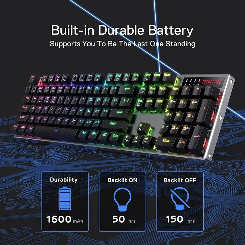 Imagem -05 - Pro Wireless Rgb Gaming Keyboard Atualizado Tri-mode Hot-swap Linear Silencioso Interruptor Vermelho bt 2.4ghz Redragon-k556