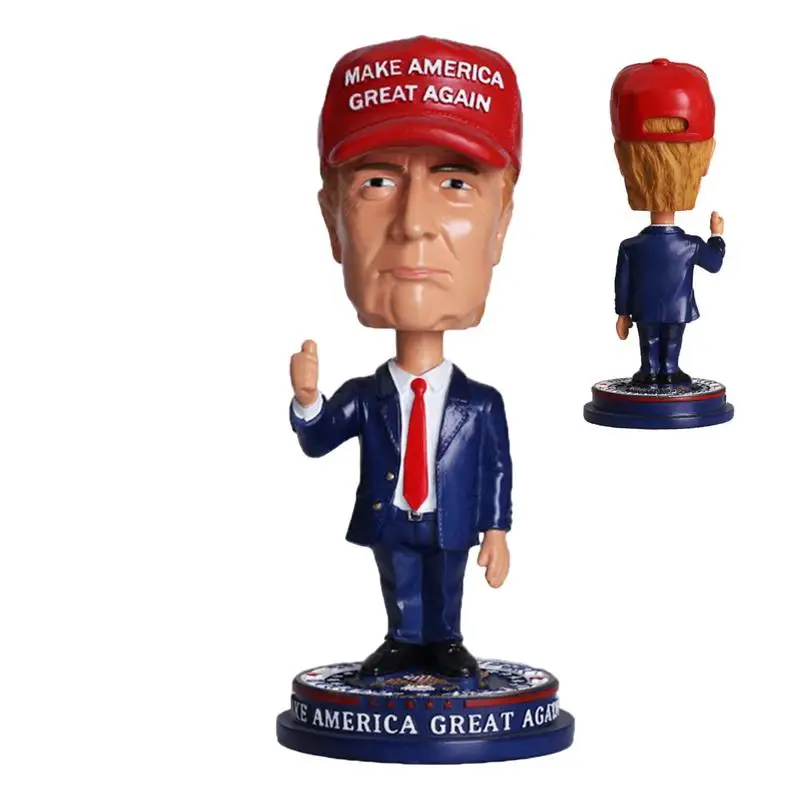 President Action Figure Kawaii Cartoon Trump PVC Shaking Head Series Figurine Toys Collectible Anime Model Toys Kids Gift