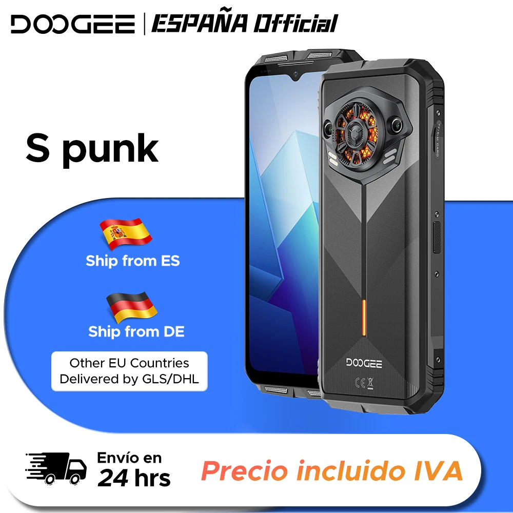 Versione globale DOOGEE S Punk Rugged Phone LED Light Effect 6.58 60Hz Display 6GB + 256GB 34mm