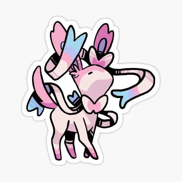 Sylveon-pegatinas para pared de habitación, decoraciones de dibujos animados para ordenador portátil, arte bonito, botellas de agua para coche, decoración divertida para el hogar y la sala de estar