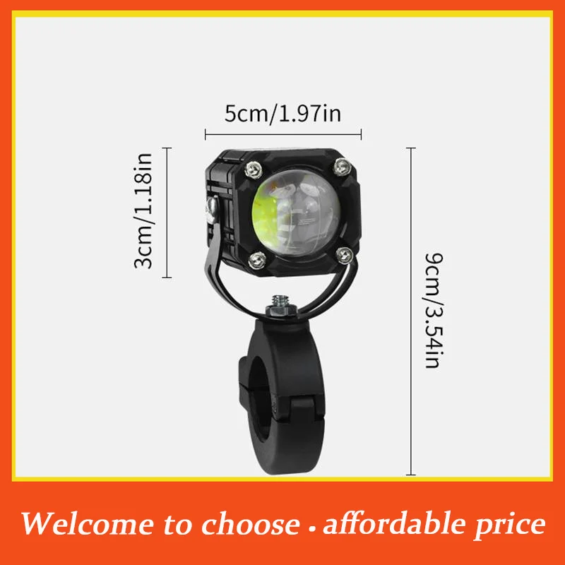 

[]Motorcycle Led Headlights 12v 2 Color+Burst Beam High Brightness Led Auxiliary Spotlight With Tube Clip Direct