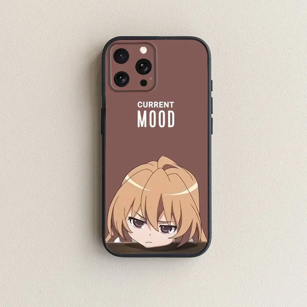 Casing Ponsel T-Taiga Toradora A-Aisaka Untuk iPhone 17,16,15,14,13,12,11 Plus,Pro Max,XS,X,XR,SE,Mini,8,7, Penutup Silikon Lembut Hitam
