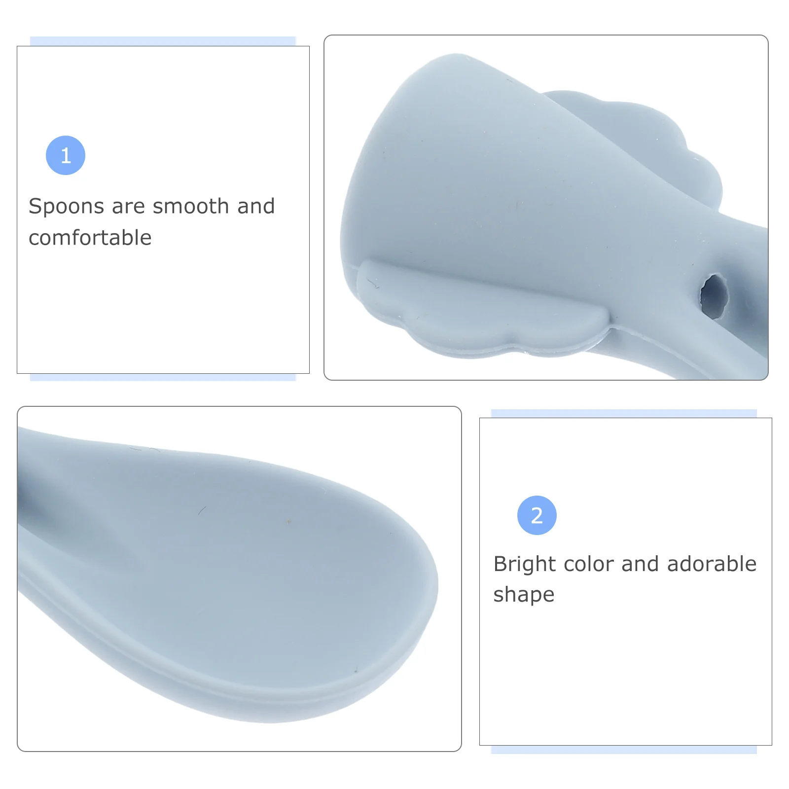 

2Pcs Food Pouch Squeeze Spoon Attachment Silicone Baby Feeding Scoop Reusable Dishwasher Safe for Newborns Infants