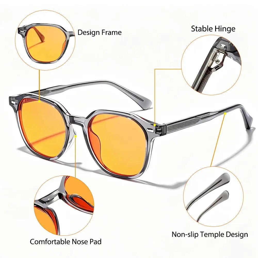 CATERSIDE Modische Herren Anti-Blaulicht-Brille AR Antireflexbeschichtete Gläser TR-90 Eckiger Rahmen 99% Schutz Gaming-Brille – Detail 13
