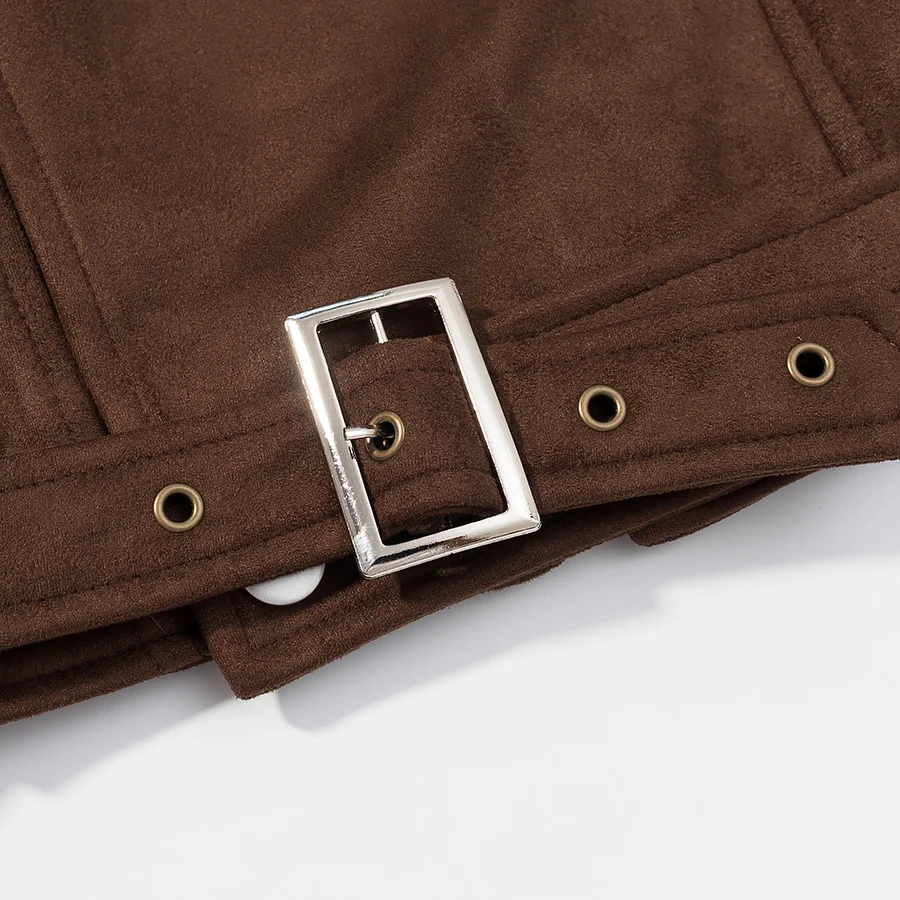 JNLEAOG Nouvelle Collection Automne – Blouson Moto en Cuir et Velours pour Femme, Style Urbain, Chaud, en Polyester, Col Montant, Fermeture Éclair