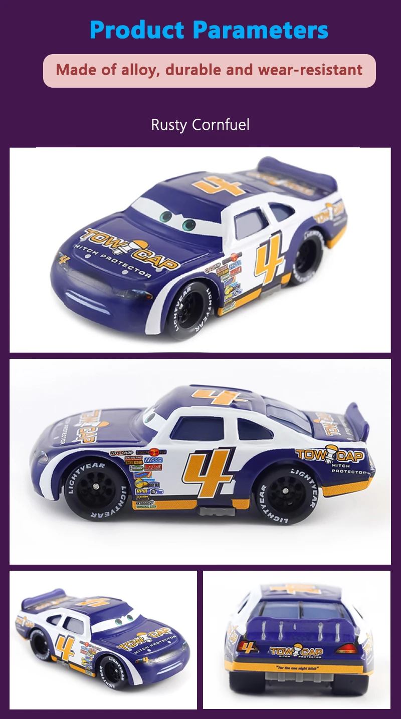 Spielzeugautos Piston Cup Racing Series Rennwagen McQueen Rusty Cornfuel Aiken Axler Chuck Armstrong Legierungs-Spielzeugauto Kindergeschenk – Detail 7