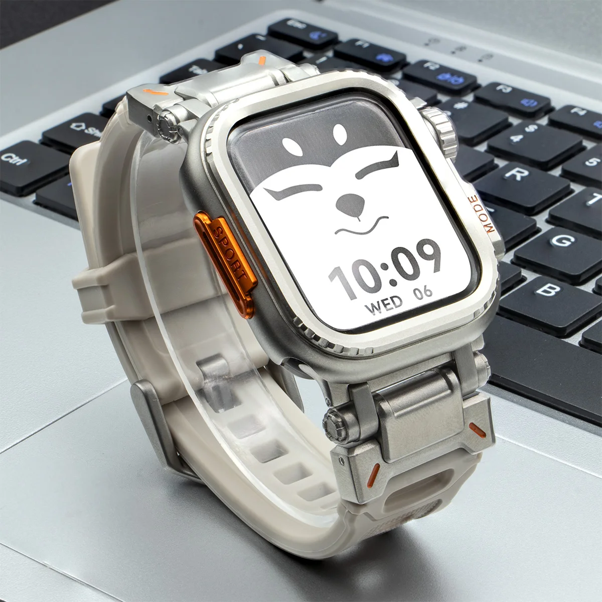 حافظة معدنية + حزام مطاطي لساعة أبل 44 ملم 45 ملم الترا 3 2 باند 49 ملم سوار سيليكون لساعة اي واتش 11 10 46 ملم 9 8 7 6 SE 5 4