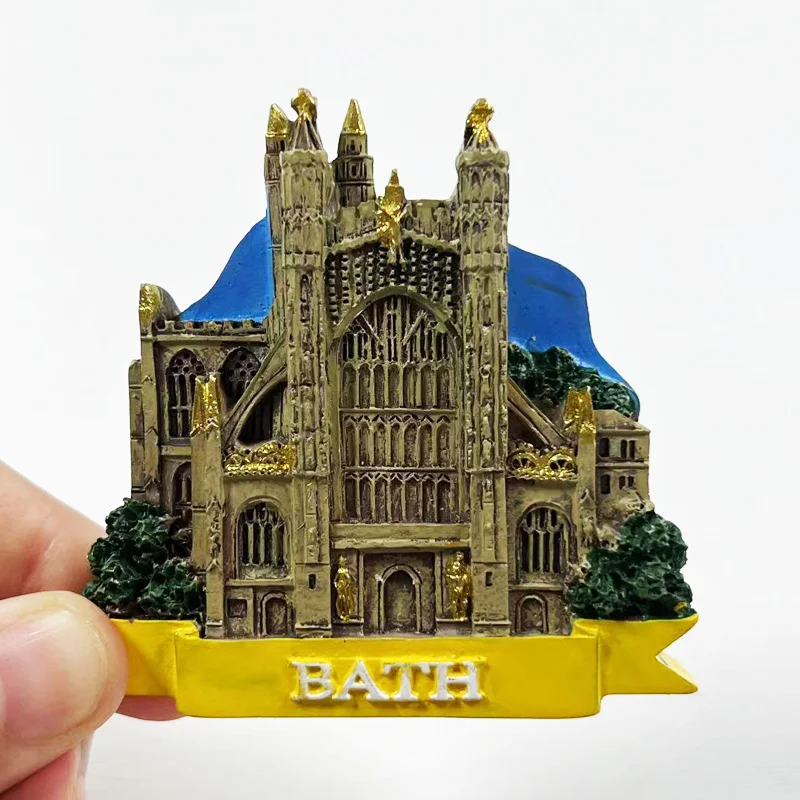 

3D Resin Refrigerator Magnet - Bath Abbey, England - Detailed and Colorful Decoration for Your Fridge
