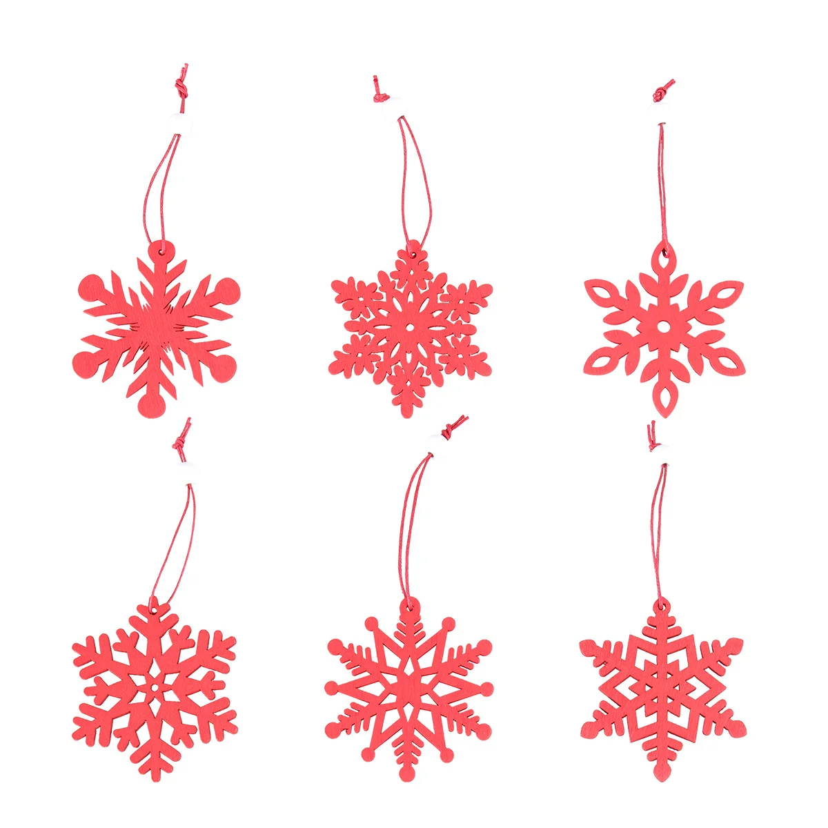 

12 Pcs Ornaments Snowflake Pendant Christmas Snowflakes Red Hanging Decorations