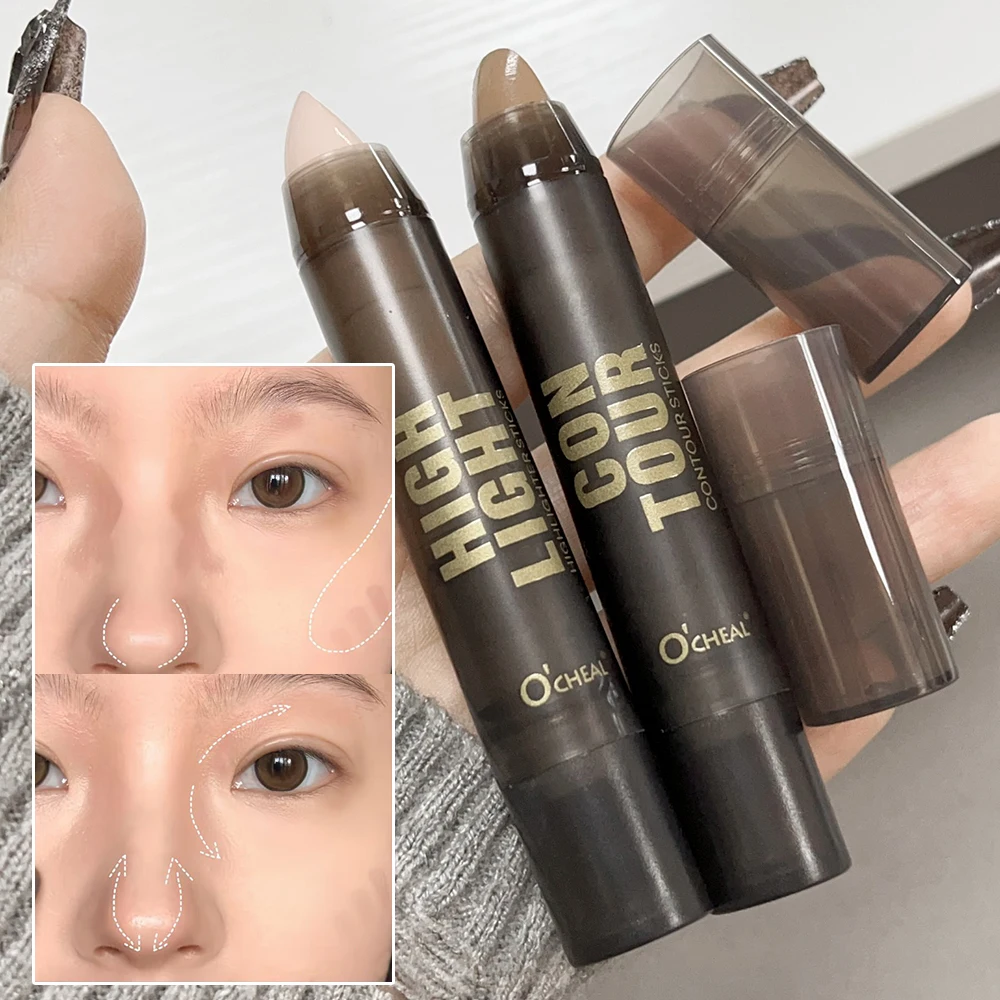 Hydrateren Accentueren Contourstick Nieuwe 3d Fleuren Langdurige Gezichtscontour Bronzer Concealer Crème Body Shimmer Make-Up