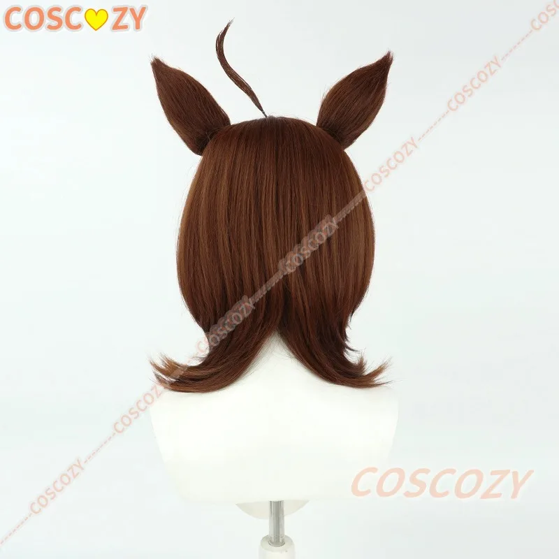 Anime Umamusume Pretty Derby Agnes Tachyon 코스프레 가발 갈색 머리 귀와 꼬리 여성 소녀 할로윈 파티 롤 플레잉 액세서리