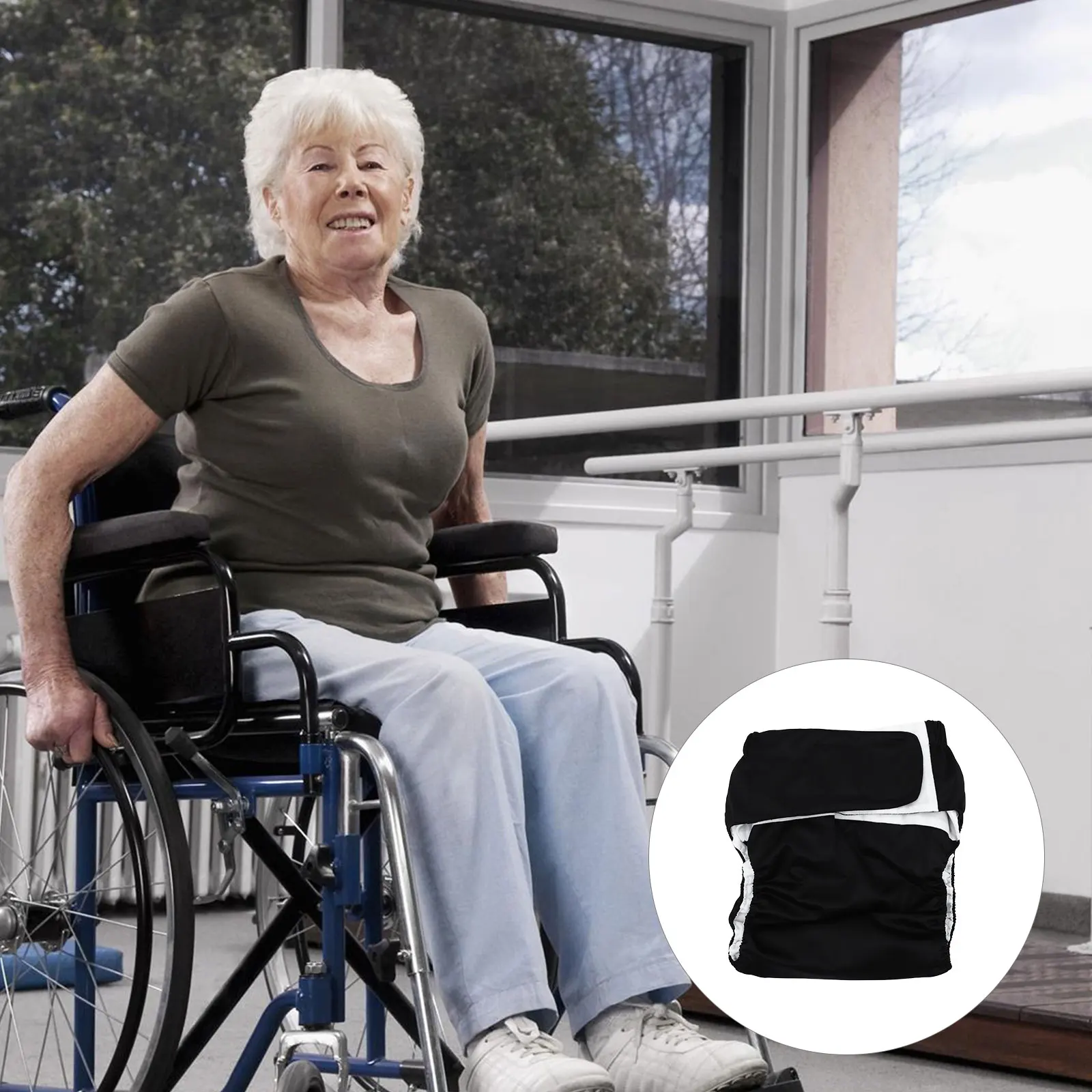 1 قطعة حفاضات قماشية للبالغين قابلة للتعديل مقاومة للماء ماصة وقابلة لإعادة الاستخدام وقابلة للغسل وسادة سلس البول مريحة