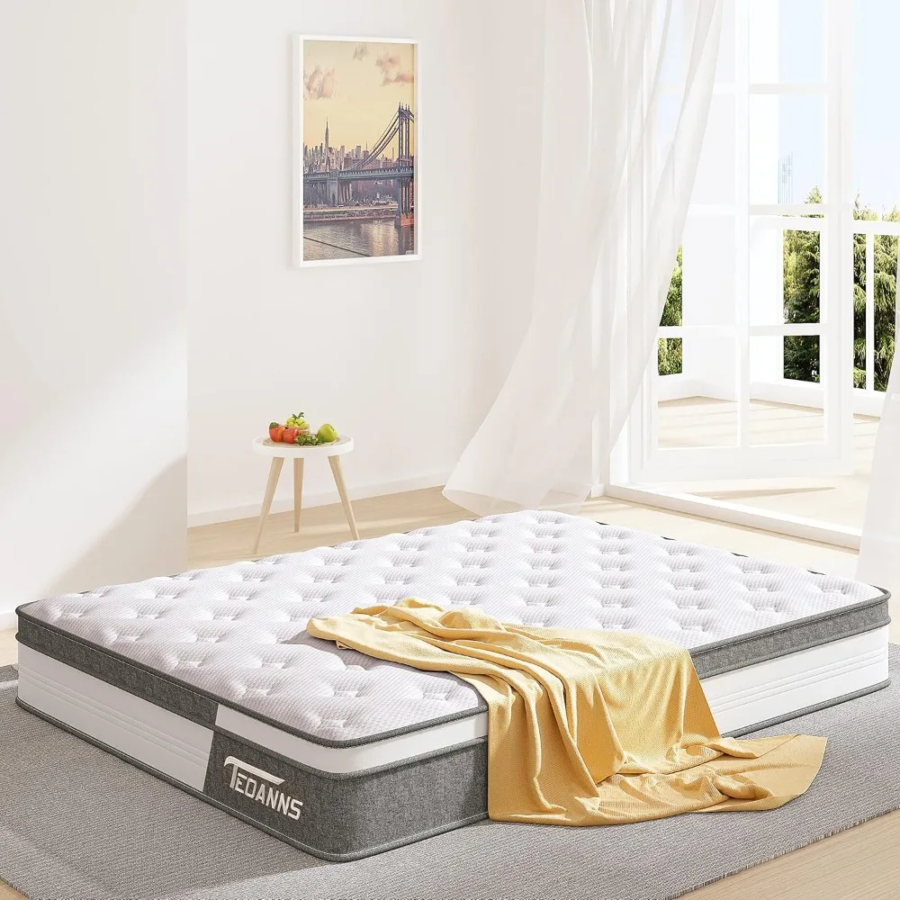 Matelas hybride pleine grandeur, matelas en mousse à mémoire de forme de 10 pouces dans une boîte, matelas pleine taille pour les instituts de pression et de soutien