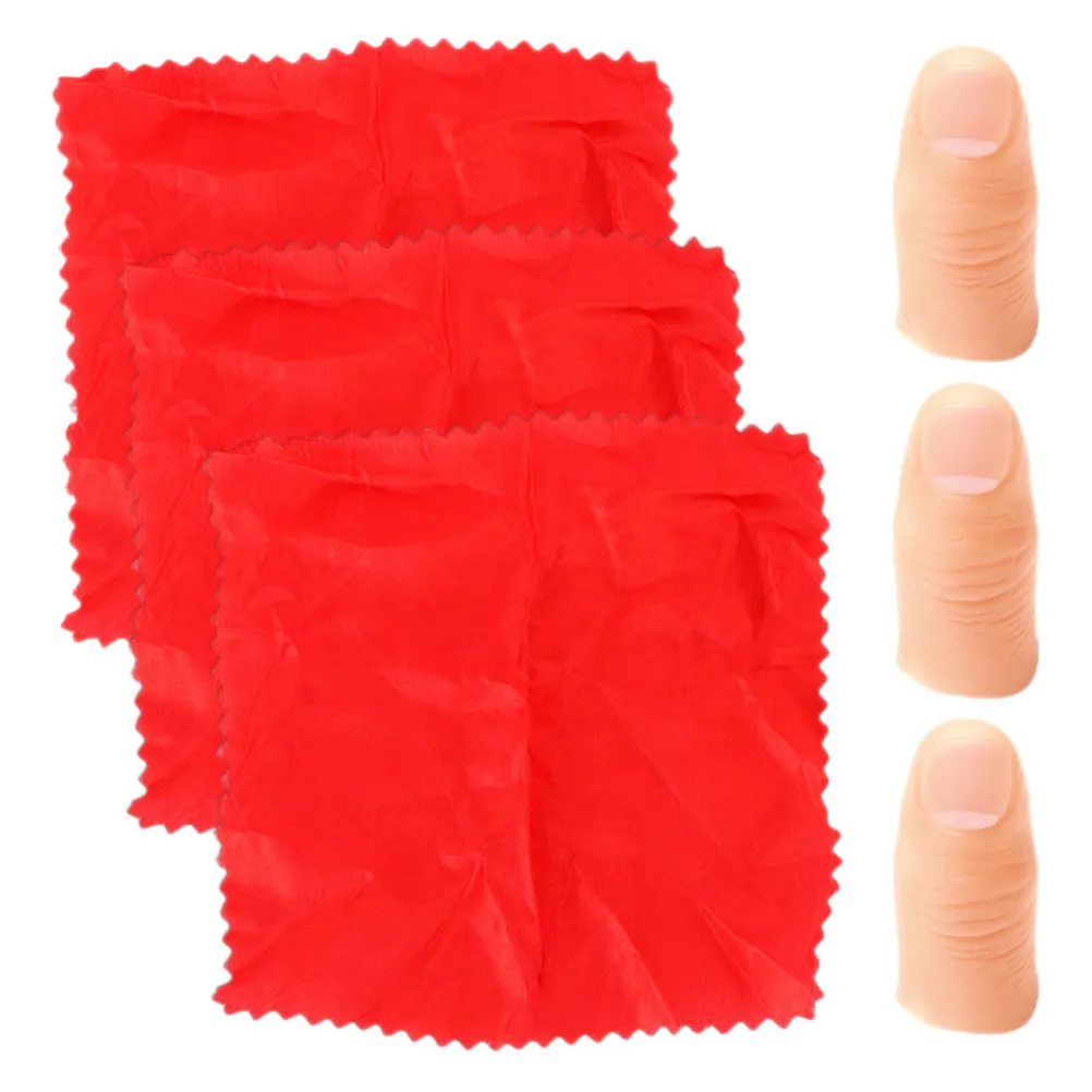 

3 set Fake Finger Trick Scarf Magic Props Durable For Magician Stage Show Party Supplies Gimmick Scarf Juggling