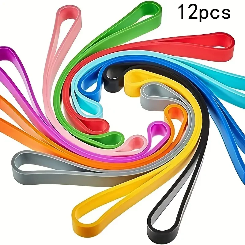 12Pcs rubber band elastic rubber winding belt binding belt for notebook office gift packaging random color