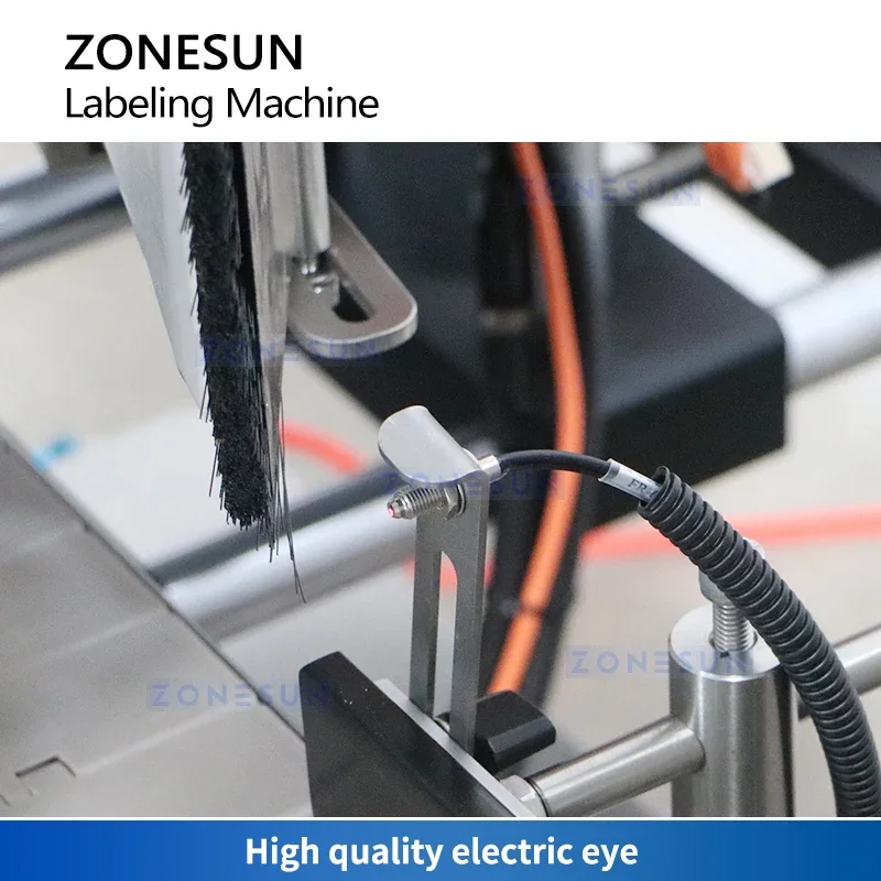ZONESUN Automatic Square Flat Bottle Labeling Machine Sticker Label Applicator Labeler Packing Equipment ZS-TB300R