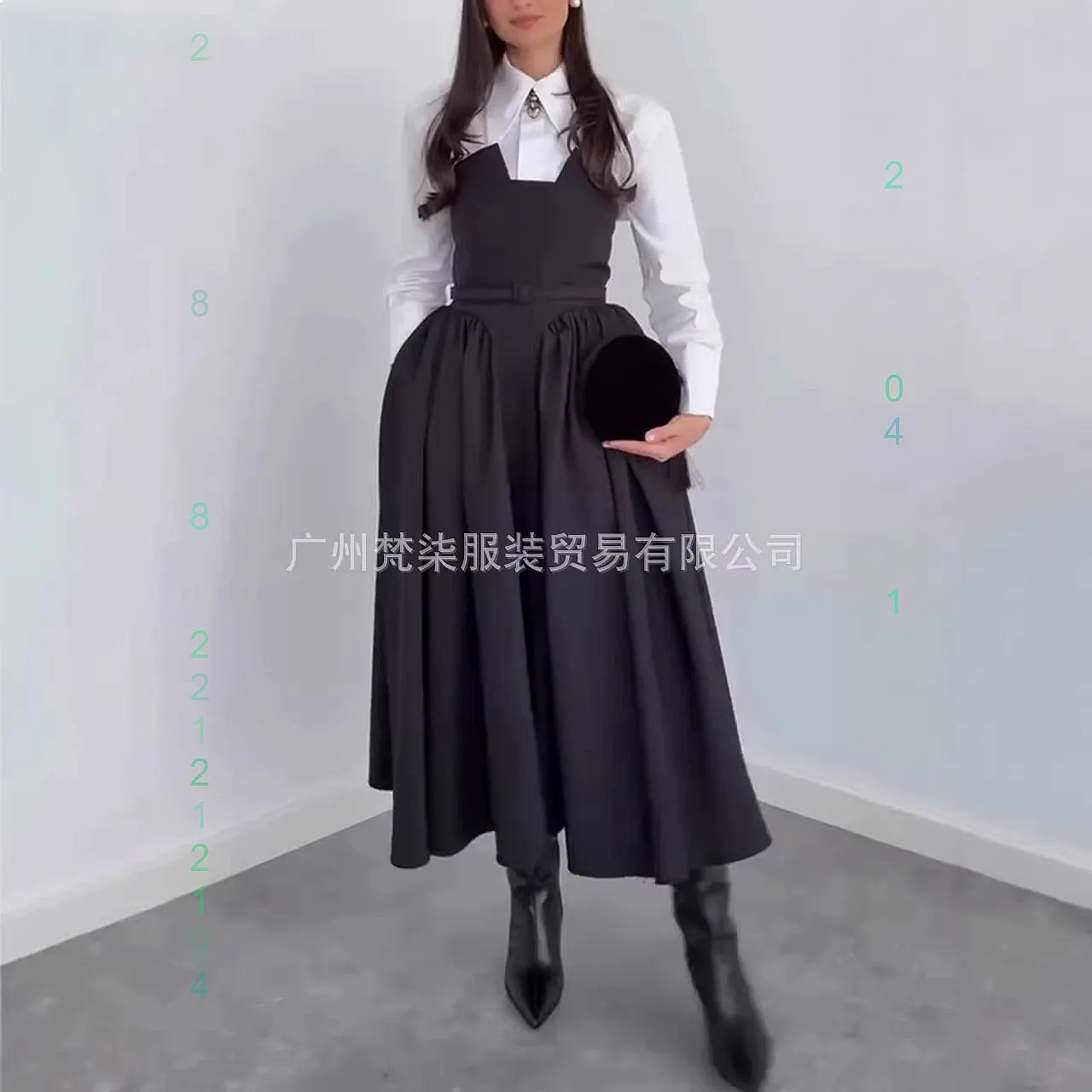 

Elegant Turn-Down Collar Blouse and Dress Matching Set, Slimming Waist Dress for Women, Spring Summer Blouse Top and Dresses