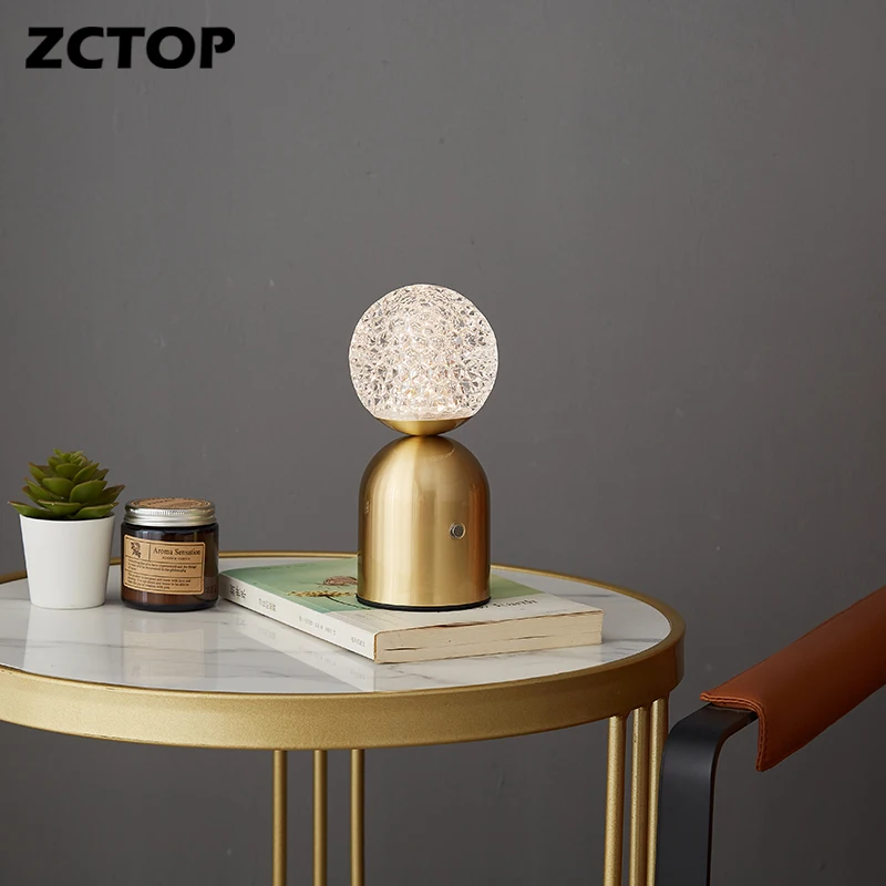 LED Table Light With Touch Switch Bedroom Bedside Lamp 3W Indoor Decor Night Light Lighting Fixture Copper And Acrylic Materials