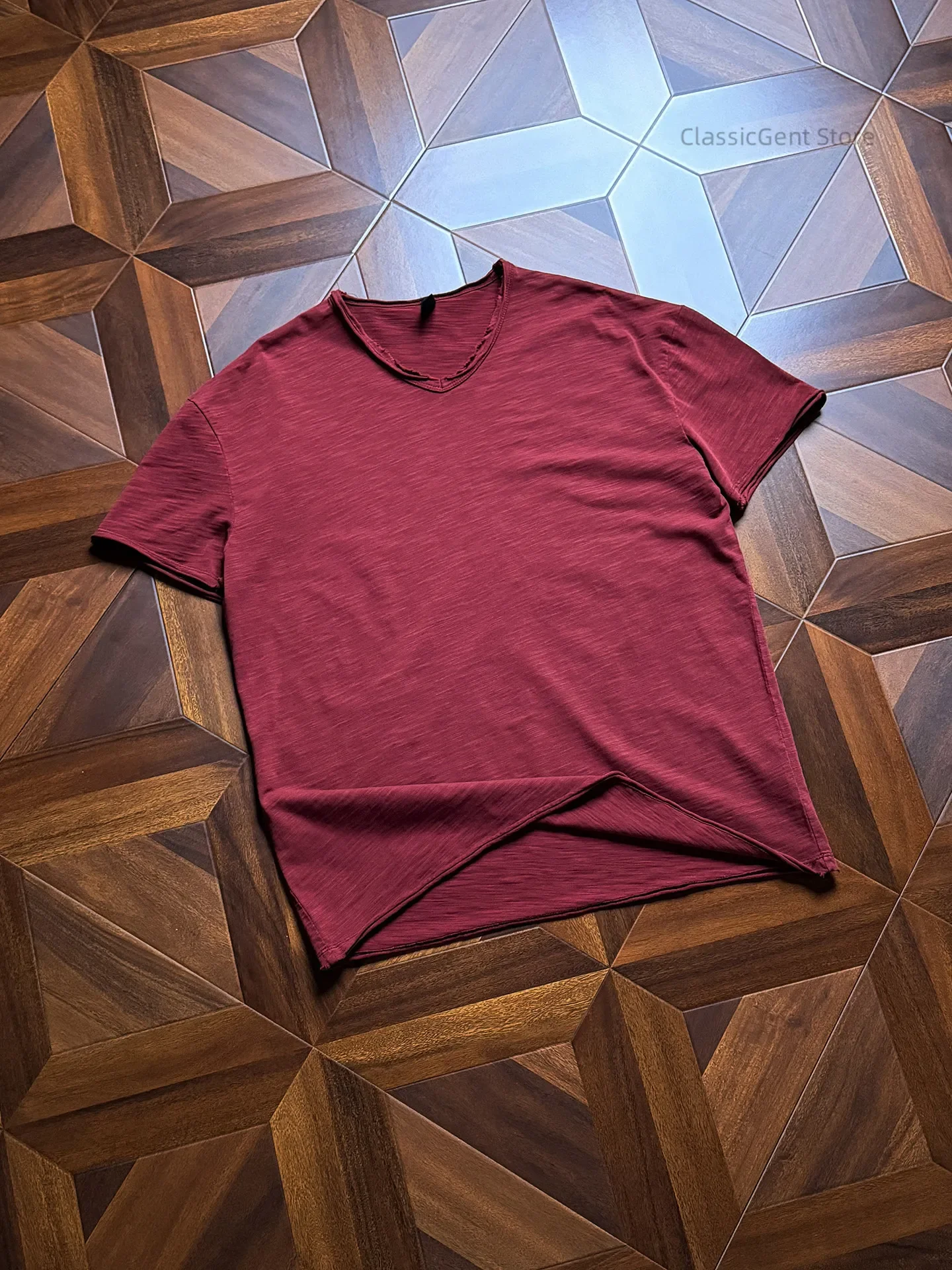 Customized 9.5OZ pure cotton bamboo fabric, soft and breathable to the touch, non-elastic clean version T-shirt