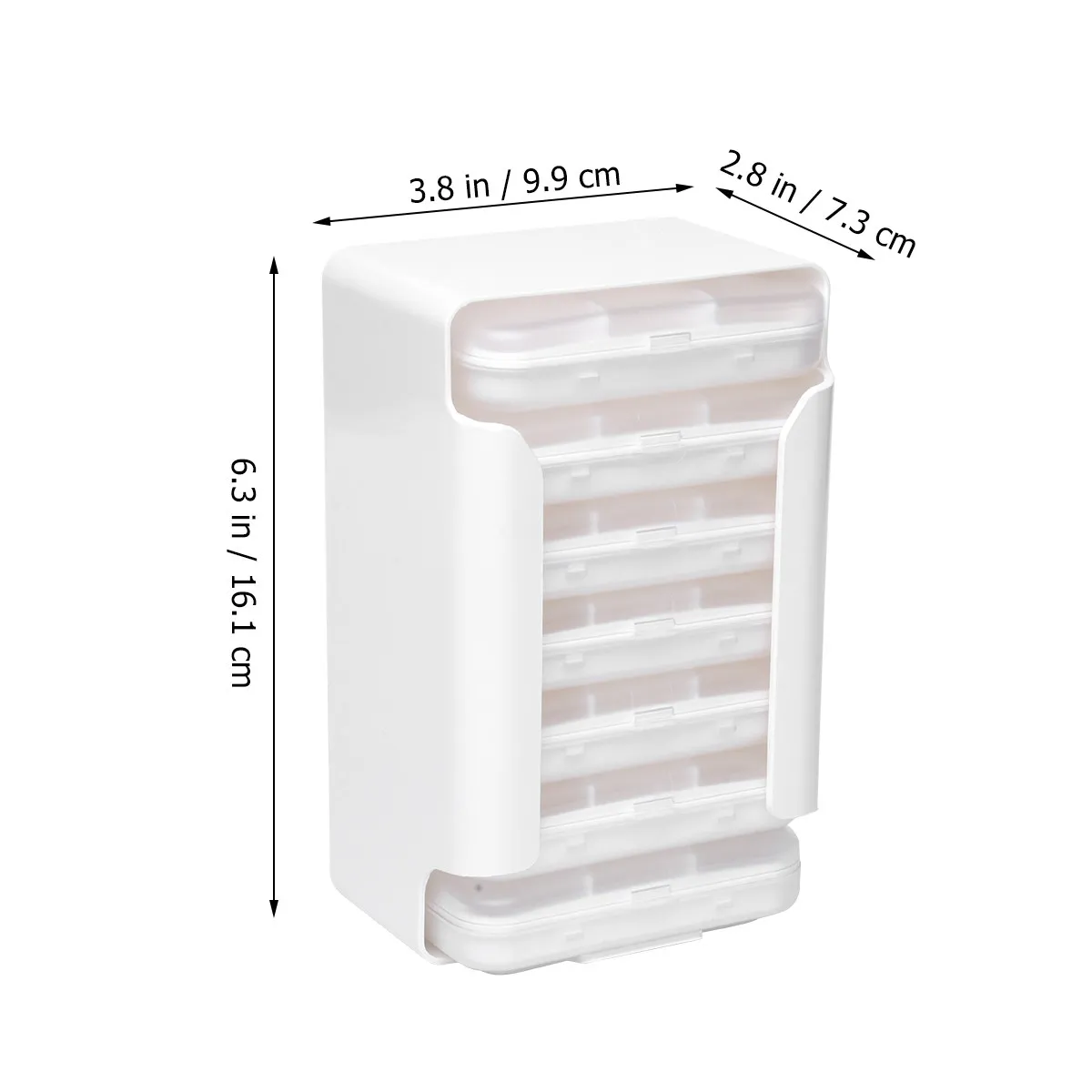 1Set Portable Travel Pill Box Storage Case 7 Layers 42 Compartments Dustproof Medicine Organizer Container White