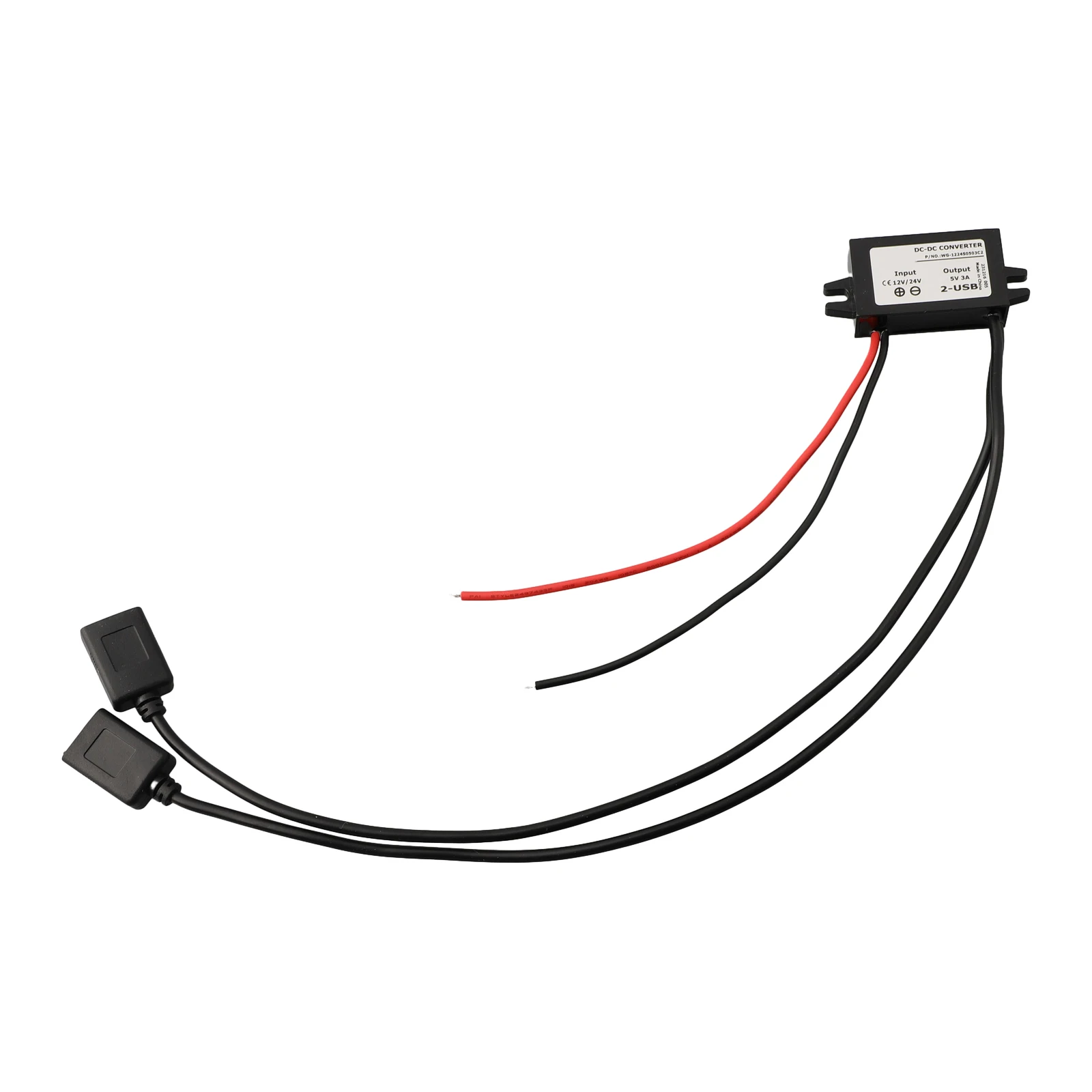 12V 24V to 5V 3A USB Car Charger Adapter DC DC Step Down Power Converter with High Efficiency and Protection Functions