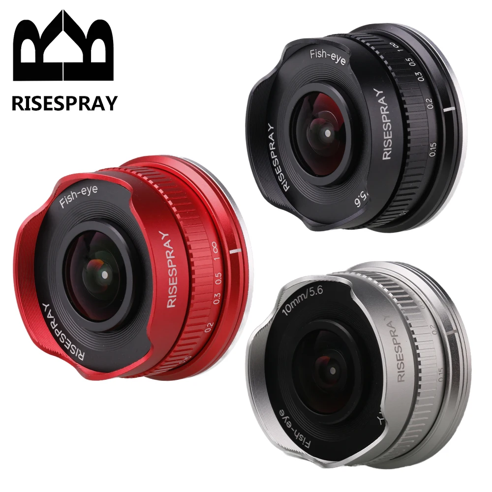 10mm F5.6 Fisheye APS-C Lens MF Focus for Canon EOSM  Sony E Canon EF-M Fuji FX Olympus M4/3 Panasonic M4/3 bayonet body