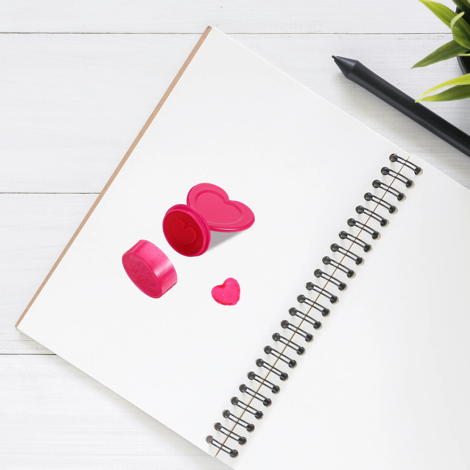 

12Pcs Heart Shape Kid Stamps Cute Plastic Stamp Set for Crafting Journals Scrapbooks DIY Card Decorating Party Stamps for Kids