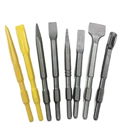 Hexagonal Pointed Chisel U-shaped Air Cannon Wall Slot Drill Bit 17 * 280mm Diamond Widened Flat Electric Pick Flat Chisel