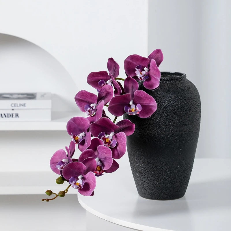 98CM Artificial Butterfly Orchid Wet 3D Printing High Quality Single Branch 9 Head DIY Souvenir Home Decoration Silk Flower - view 3