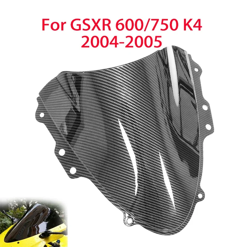 

Carbon fiber pattern Wind Deflector Cowling Windshield Windscreen fit for Suzuki GSXR 600 750 GSX-R600 GSX-R750 K4 K5 2004 2005