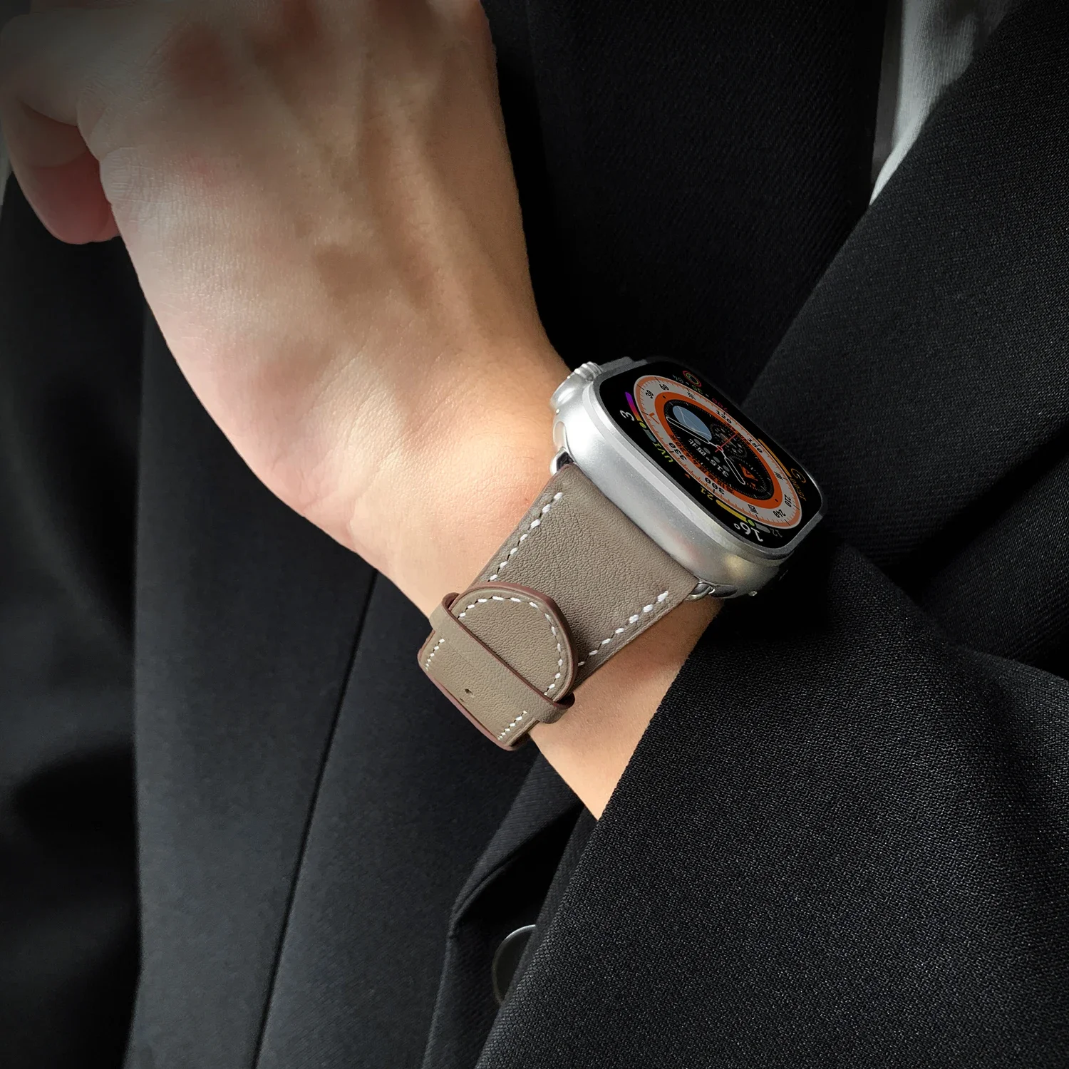 Kebitt For Apple Watch Bands Men Watch Ultra3 Strap Iwatch Series 1110 9 8 7 High Quality Leather Strap 49mm 46MM 45mm 42MM 41mm