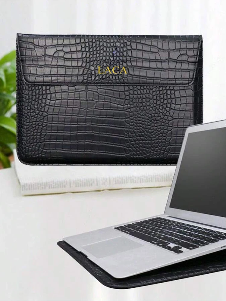 Maßgefertigte Laptop-Tasche aus Krokodil-PU-Leder für Herren, 13,3/15,4 Zoll Pro Laptop-Ständer-Schutzhülle, Unisex