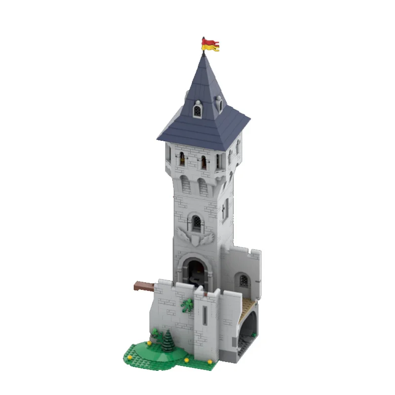 Customizable Medieval Castle Kit with Lion King Motif - Knights’ Keep and Low Courtyard Set - Educational Building Blocks for Ki