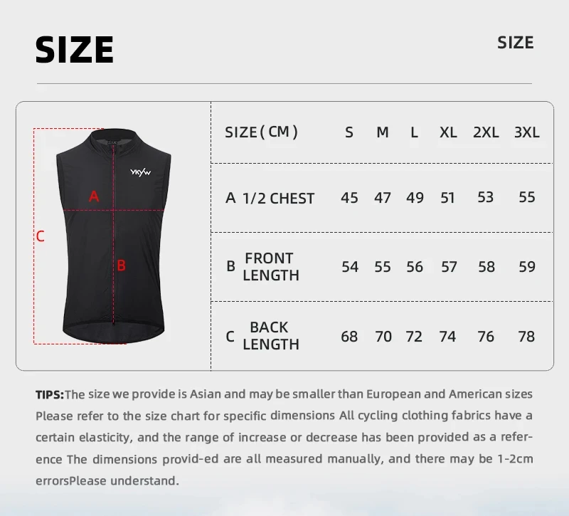 YKYWBIKE 2026 Herren Radfahrweste Wasserabweisend Winddicht Atmungsaktiv Leicht Ärmellose Weste Rennrad Fahrrad Windbreaker – Detail 8