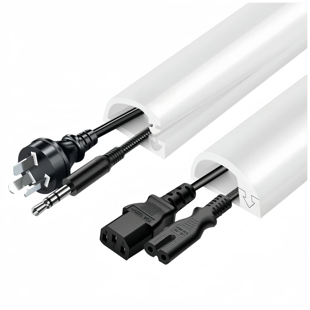 3M/118.11IN Anti-extrusion Floor Cord Cover Self-Adhesive Power Extension Wiring Duct Cable Protector Home Wire Organizer ﻿