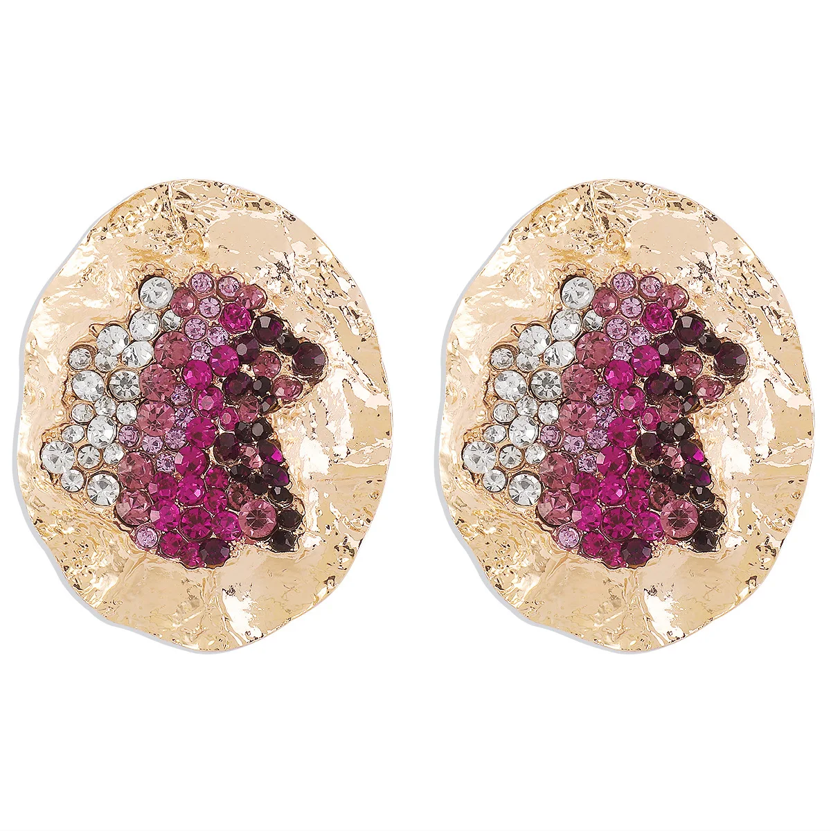 

ZAA Vintage Jewelry Women Chunky Metal Earrings High Quality Rhinestone Bejeweled Trend Holiday Party Accessories Girl Gifts