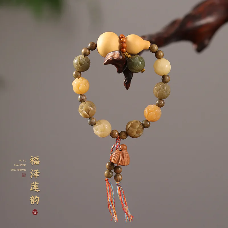 

Ручные буддийские бусины «Тыква Лотос Бодхи», новый стиль, китайский тренд, накидка на палец, мягкий браслет, культурная игрушка, ручная веревка