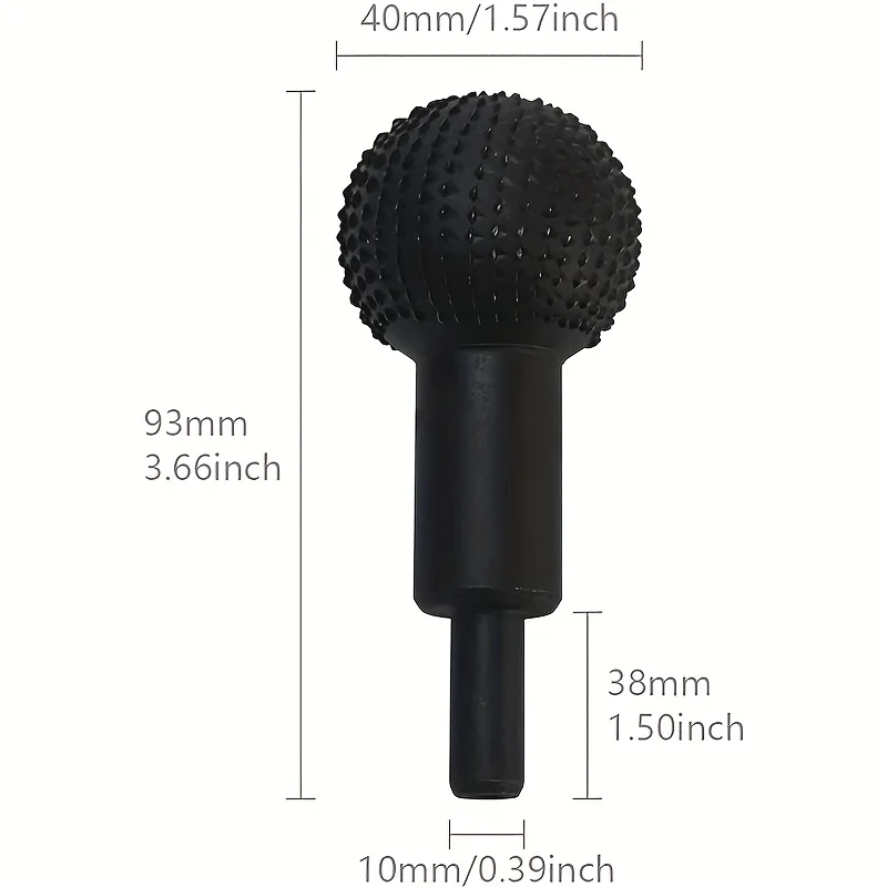 Black Wooden Labels Burr Carving Wood Rasp Grinding Head Round File Wood Grinder Attachment