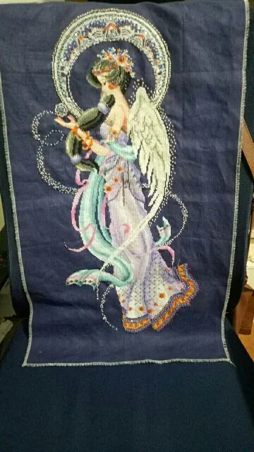 Moon fairy Bella cross stitch kit aida fabric 18ct 14ct 11ct deep blue canvas cotton thread beads embroidery craft set