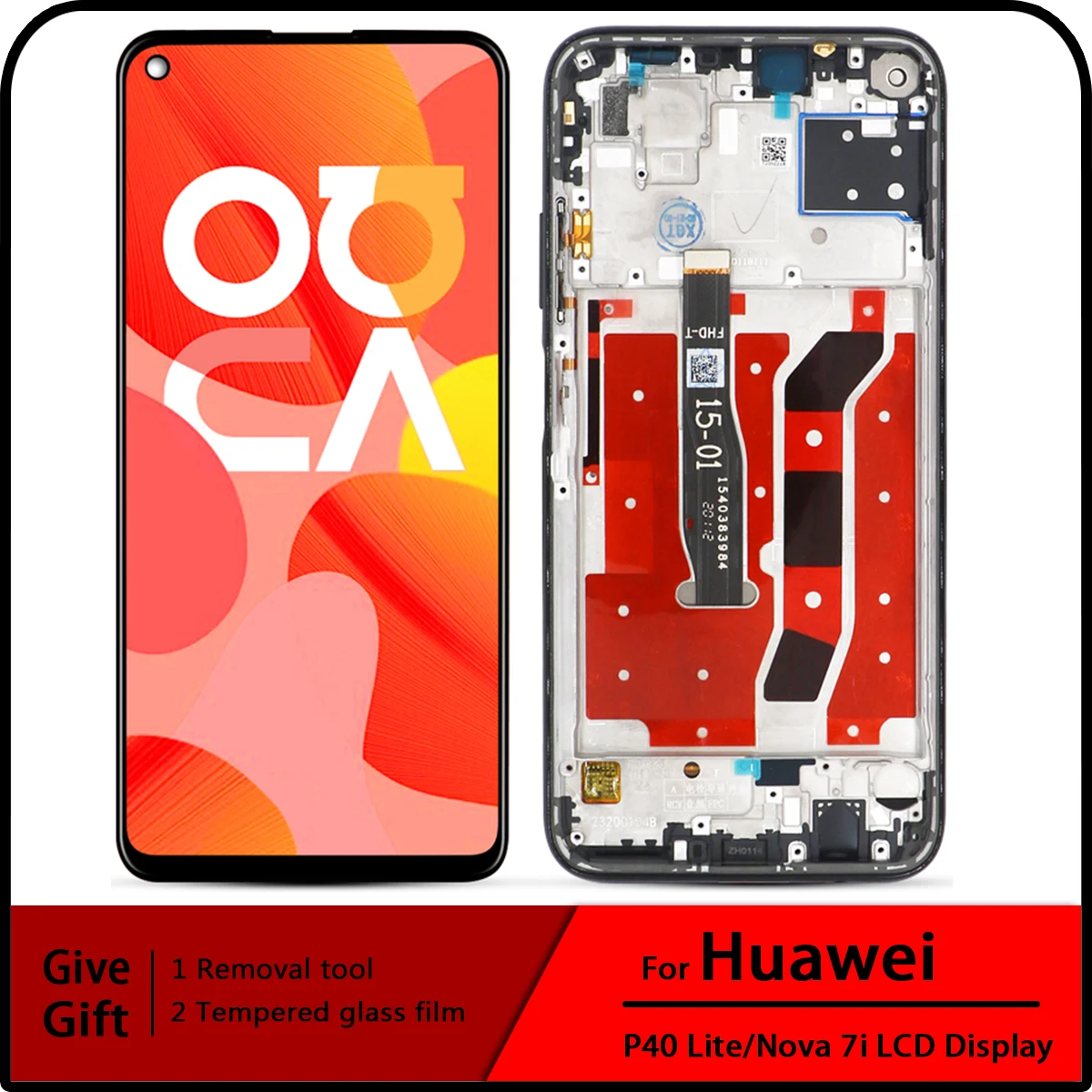 

For Huawei p40 lite LCD Display P40 lite/nova 6 SE/Nova 7i Touch Screen Digitizer Assembly parts+tools