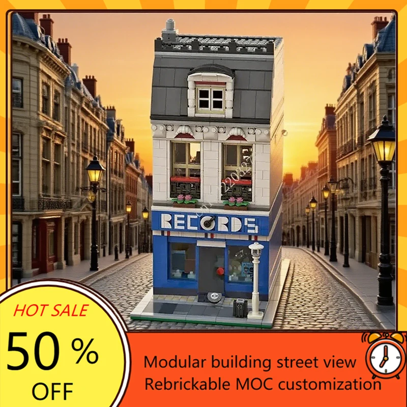 

1186PCS Studio Modular MOC Custom Street View Model Creative Architecture DIY Assembly Educational Toy Gift Records Puzzle