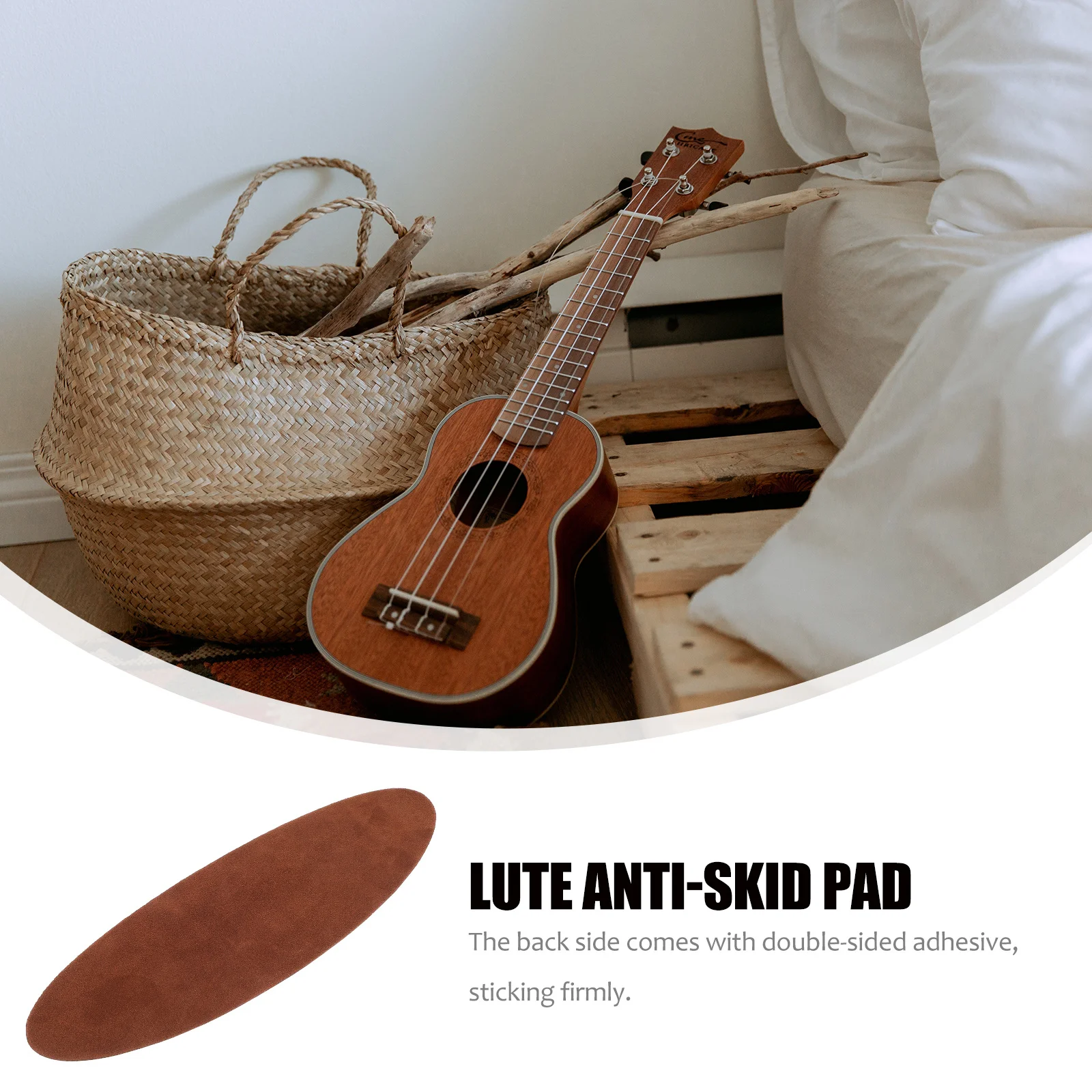 

1Pcs Musical Instrument Pad Cowhide Anti-Slip Mat Double-Sided Tape Lute Erhu Guitar Cushion Protector Lute Anti-Skid Pad