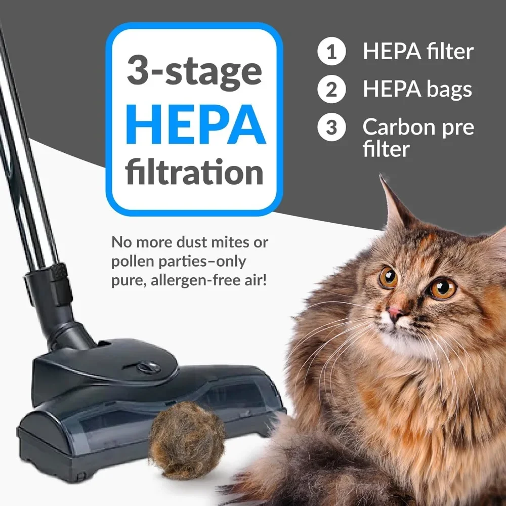 Sac et filtre pour aspirateur, kit complet de soins à domicile, épilation d'animaux domestiques, réglage de la puissance réglable, blanc